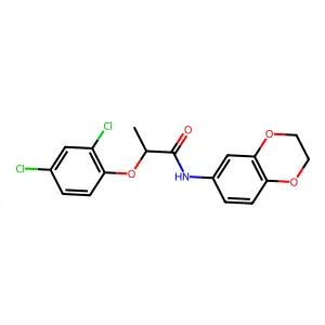 2-(2,4-Dichlorophenoxy)-N-(2,3-dihydro-1,4-benzodioxin-6-yl)propanamide structure