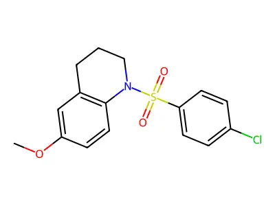 1-(4-chlorophenyl)sulfonyl-6-methoxy-3,4-dihydro-2H-quinoline structure