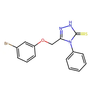 5-((3-Bromophenoxy)methyl)-2,4-dihydro-4-phenyl-3H-1,2,4-triazole-3-thione structure
