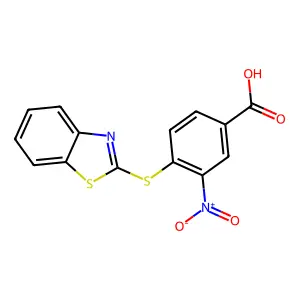 4-(Benzothiazol-2-ylsulfanyl)-3-nitro-benzoic acid structure