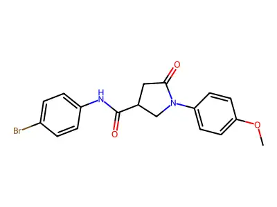 N-(4-bromophenyl)-1-(4-methoxyphenyl)-5-oxopyrrolidine-3-carboxamide structure