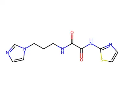 N-(3-imidazol-1-ylpropyl)-N'-(1,3-thiazol-2-yl)oxamide structure