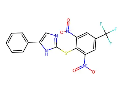 1,3-Dinitro-2-(4-phenylimidazol-2-ylthio)-5-(trifluoromethyl)benzene structure
