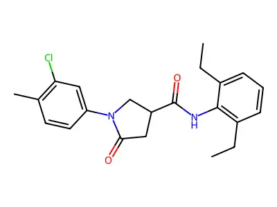 1-(3-chloro-4-methylphenyl)-N-(2,6-diethylphenyl)-5-oxopyrrolidine-3-carboxamide structure