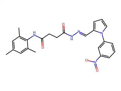 N'-[[1-(3-nitrophenyl)pyrrol-2-yl]methylideneamino]-N-(2,4,6-trimethylphenyl)butanediamide structure