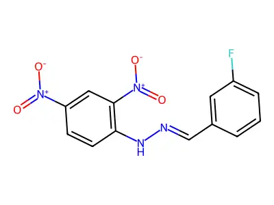 3-Fluorobenzaldehyde 2-(2,4-dinitrophenyl)hydrazone structure