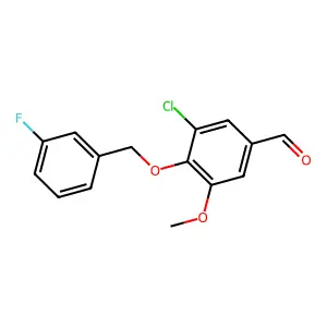3-Chloro-4-[(3-fluorobenzyl)oxy]-5-methoxybenzaldehyde structure