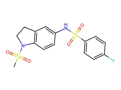 N-[2,3-Dihydro-1-(methylsulfonyl)-1H-indol-5-yl]-4-fluorobenzenesulfonamide structure