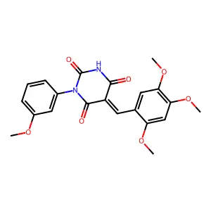 (5Z)-1-(3-methoxyphenyl)-5-[(2,4,5-trimethoxyphenyl)methylidene]-1,3-diazinane-2,4,6-trione structure