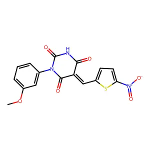 (5Z)-1-(3-methoxyphenyl)-5-[(5-nitrothiophen-2-yl)methylidene]-1,3-diazinane-2,4,6-trione structure