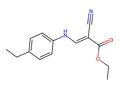 Ethyl 2-cyano-3-(4-ethylanilino)prop-2-enoate structure