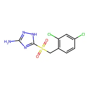 3-{[(2,4-dichlorophenyl)methyl]sulfonyl}-1H-1,2,4-triazole-5-ylamine structure