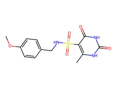 2-hydroxy-N-(4-methoxybenzyl)-4-methyl-6-oxo-1,6-dihydropyrimidine-5-sulfonamide structure