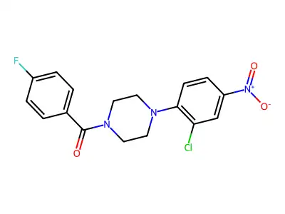 [4-(2-Chloro-4-nitrophenyl)piperazin-1-yl]-(4-fluorophenyl)methanone structure