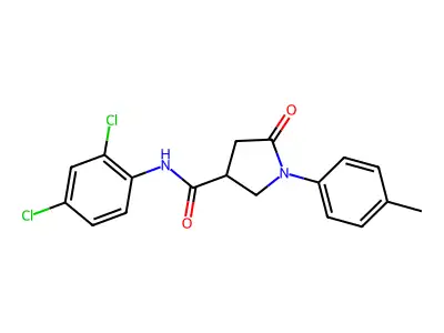 N-(2,4-dichlorophenyl)-1-(4-methylphenyl)-5-oxopyrrolidine-3-carboxamide structure