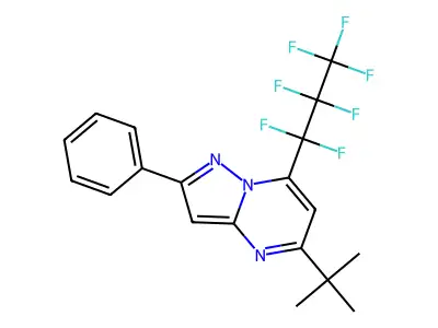 5-Tert-butyl-7-(heptafluoropropyl)-2-phenylpyrazolo[1,5-a]pyrimidine structure