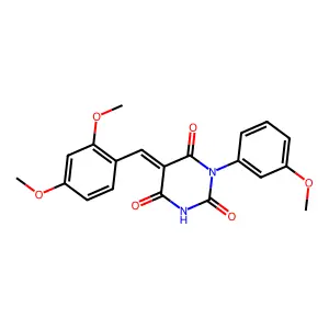 5-[(2,4-Dimethoxyphenyl)methylene]-1-(3-methoxyphenyl)-2,4,6(1H,3H,5H)-pyrimidinetrione structure