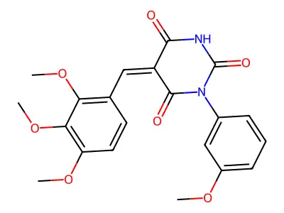 (5Z)-1-(3-methoxyphenyl)-5-[(2,3,4-trimethoxyphenyl)methylidene]-1,3-diazinane-2,4,6-trione structure