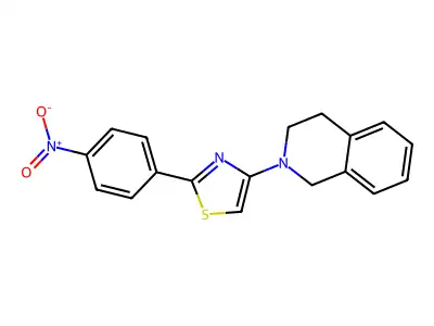 4-(3,4-dihydro-1H-isoquinolin-2-yl)-2-(4-nitrophenyl)-1,3-thiazole structure