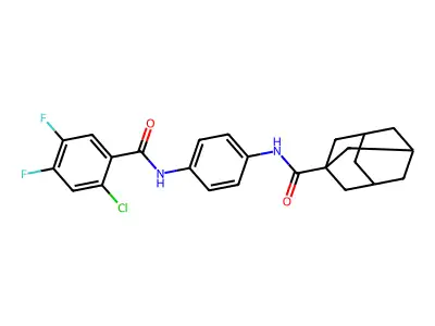 N-[4-[(2-chloro-4,5-difluorobenzoyl)amino]phenyl]adamantane-1-carboxamide structure