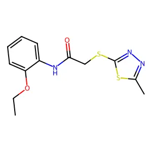 N-(2-ethoxyphenyl)-2-[(5-methyl-1,3,4-thiadiazol-2-yl)sulfanyl]acetamide structure