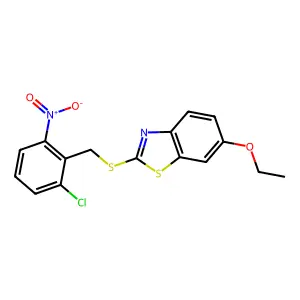 2-[(2-Chloro-6-nitrophenyl)methylsulfanyl]-6-ethoxy-1,3-benzothiazole structure