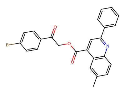 2-(4-Bromophenyl)-2-oxoethyl 6-methyl-2-phenyl-4-quinolinecarboxylate structure