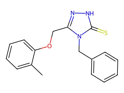 4-benzyl-5-[(2-methylphenoxy)methyl]-4H-1,2,4-triazole-3-thiol structure