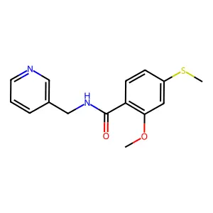 2-Methoxy-4-(methylthio)-N-(3-pyridinylmethyl)benzamide structure