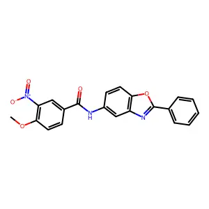 4-methoxy-3-nitro-N-(2-phenyl-1,3-benzoxazol-5-yl)benzamide structure