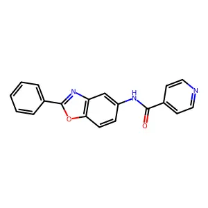 N-(2-phenyl-1,3-benzoxazol-5-yl)isonicotinamide structure