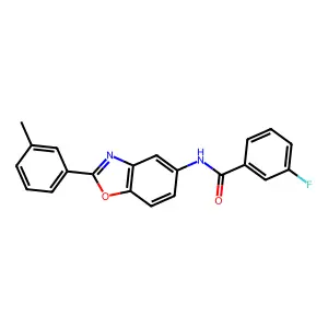 3-fluoro-N-[2-(3-methylphenyl)-1,3-benzoxazol-5-yl]benzamide structure
