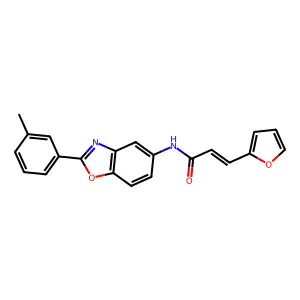 (E)-3-(furan-2-yl)-N-[2-(3-methylphenyl)-1,3-benzoxazol-5-yl]prop-2-enamide structure