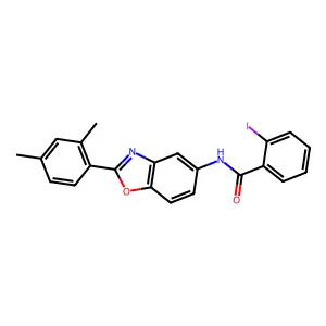 N-[2-(2,4-dimethylphenyl)-1,3-benzoxazol-5-yl]-2-iodobenzamide structure