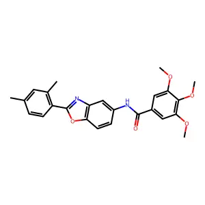 N-[2-(2,4-dimethylphenyl)-1,3-benzoxazol-5-yl]-3,4,5-trimethoxybenzamide structure