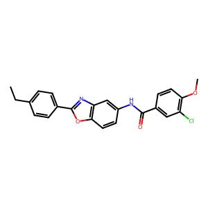3-chloro-N-[2-(4-ethylphenyl)-1,3-benzoxazol-5-yl]-4-methoxybenzamide structure