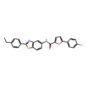 5-(4-chlorophenyl)-N-[2-(4-ethylphenyl)-1,3-benzoxazol-5-yl]furan-2-carboxamide structure