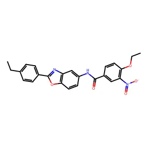 4-ethoxy-N-[2-(4-ethylphenyl)-1,3-benzoxazol-5-yl]-3-nitrobenzamide structure