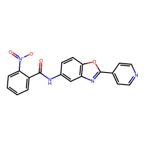 2-nitro-N-[2-(pyridin-4-yl)-1,3-benzoxazol-5-yl]benzamide structure