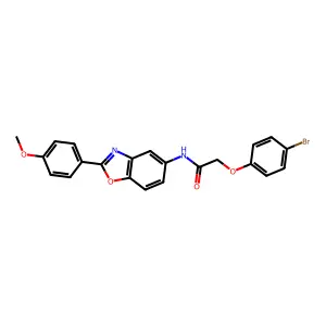 2-(4-bromophenoxy)-N-[2-(4-methoxyphenyl)-1,3-benzoxazol-5-yl]acetamide structure