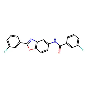 3-fluoro-N-[2-(3-fluorophenyl)-1,3-benzoxazol-5-yl]benzamide structure