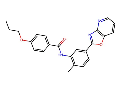 N-[2-methyl-5-([1,3]oxazolo[4,5-b]pyridin-2-yl)phenyl]-4-propoxybenzamide structure