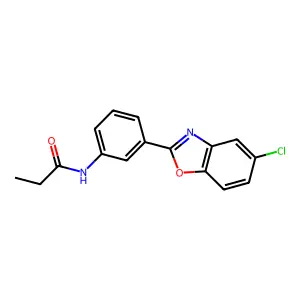 N-[3-(5-chloro-1,3-benzoxazol-2-yl)phenyl]propanamide structure