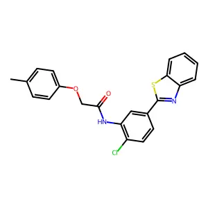 N-[5-(1,3-benzothiazol-2-yl)-2-chlorophenyl]-2-(4-methylphenoxy)acetamide structure