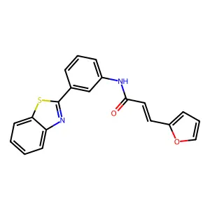 (E)-N-[3-(1,3-benzothiazol-2-yl)phenyl]-3-(furan-2-yl)prop-2-enamide structure