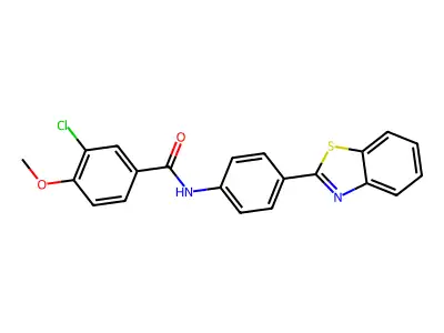 N-[4-(1,3-benzothiazol-2-yl)phenyl]-3-chloro-4-methoxybenzamide structure