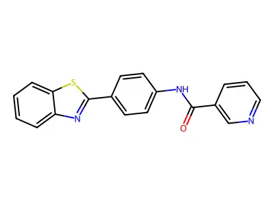 N-[4-(1,3-benzothiazol-2-yl)phenyl]pyridine-3-carboxamide structure