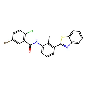 N-[3-(1,3-benzothiazol-2-yl)-2-methylphenyl]-5-bromo-2-chlorobenzamide structure