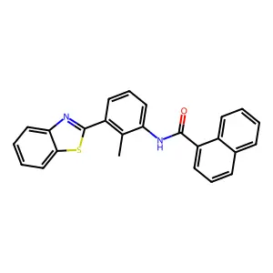 N-[3-(1,3-benzothiazol-2-yl)-2-methylphenyl]naphthalene-1-carboxamide structure