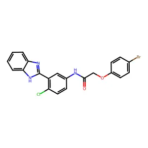 N-[3-(1H-benzimidazol-2-yl)-4-chlorophenyl]-2-(4-bromophenoxy)acetamide structure